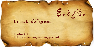 Ernst Ágnes névjegykártya